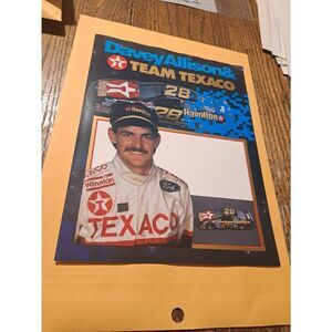 Vintage 1990 Davey Allison Texaco Haviland Racing Promo Sheet #28 NASCAR Ford
